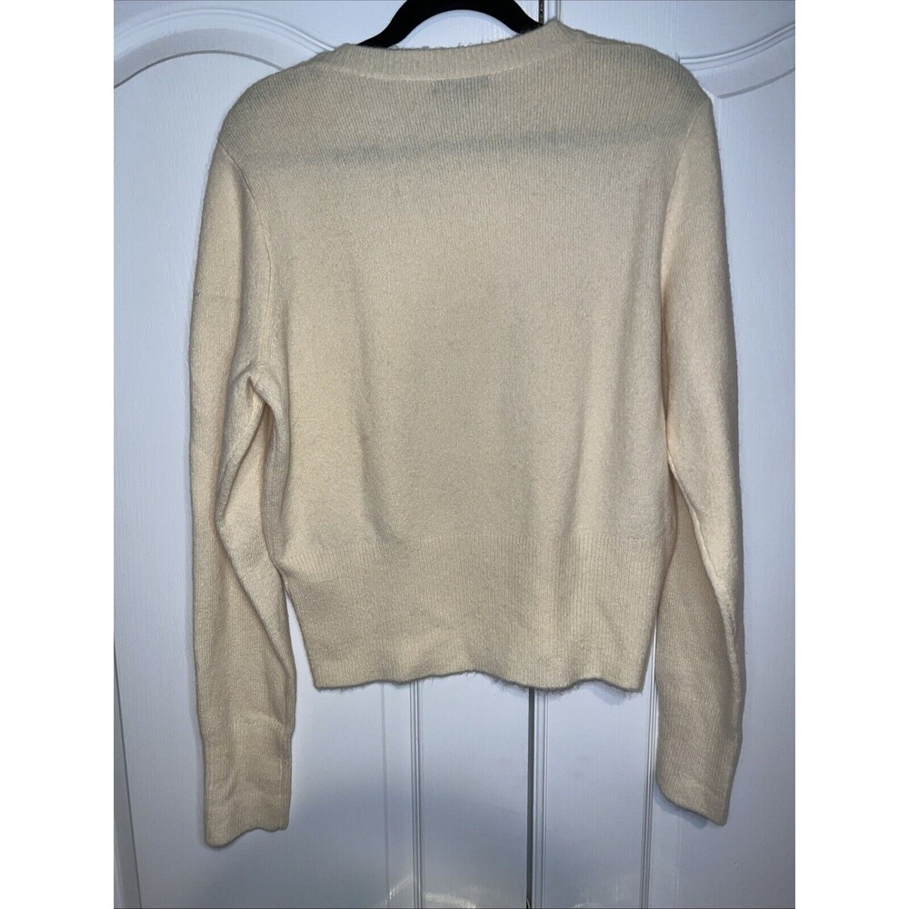 J Crew Womens Sweater XL Merino Alpaca Wool Blend Knit Buttons Light Yellow NEW - Picture 8 of 16